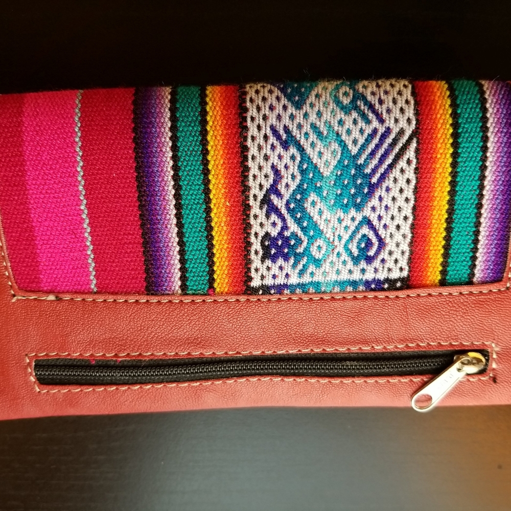Peruvian Woven Trifold Multi Color Wallet - Picture 2 of 4